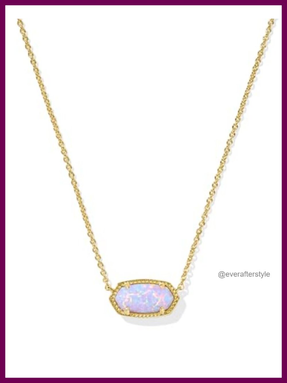Kendra Scott Elisa Pendant Necklace Gold-Plated Brass Opal Lilac